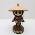 Sherma wooden figure with straw hat and display base